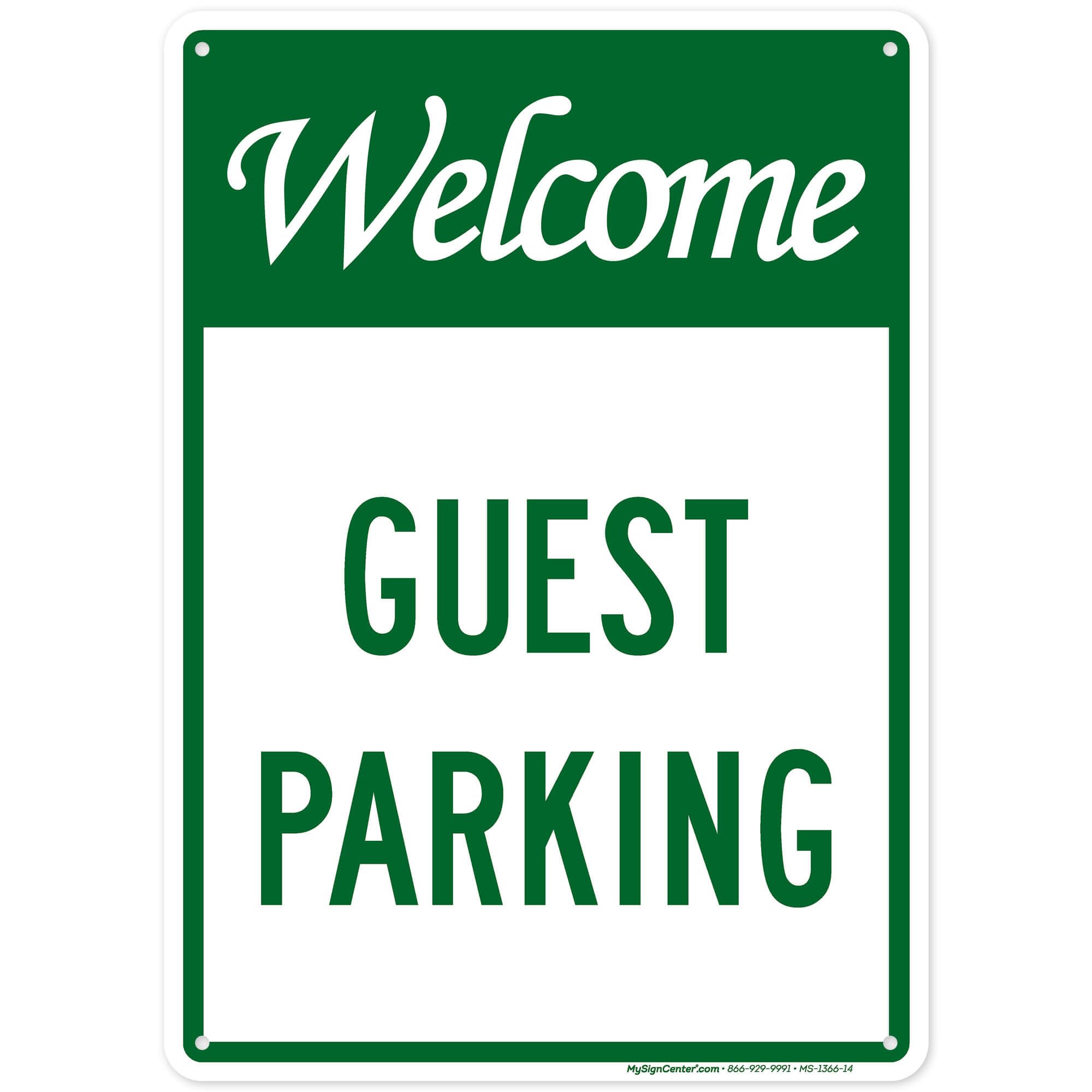 Guest Parking Sign, 10x14 Inches, 55 mil thick HDPE (high density polyethylene), Made in USA by My Sign Center