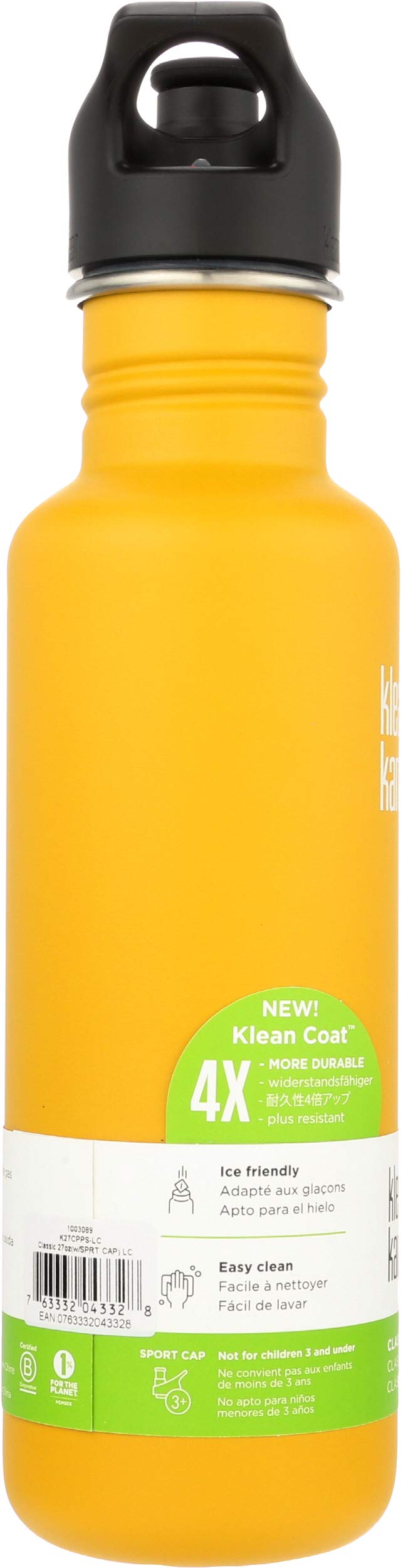 Klean Kanteen Garrafa de água clássica de parede única de aço