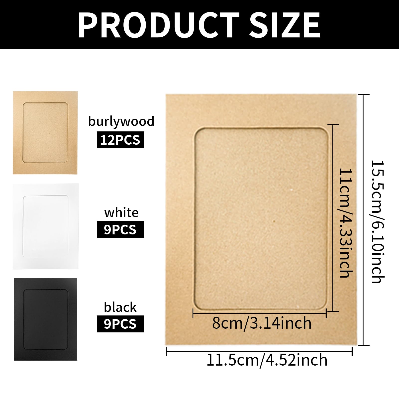 TTQiAnJ 30 Pcs Paper Photo Frame,6 inches DIY Cardboard Photo Hanging Display,Frames with Clips and Strings Photo Holders Photo Hanging Display Kit for Wall Décor - Image 2