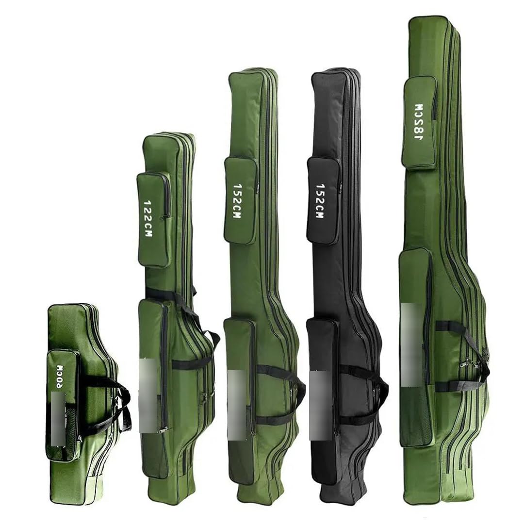 Suwequest 60/100/122/150/152/180CM plegable tela Oxford bolsa de pesca bolsa de almacenamiento para pesca, 182cm 3 Layer Black