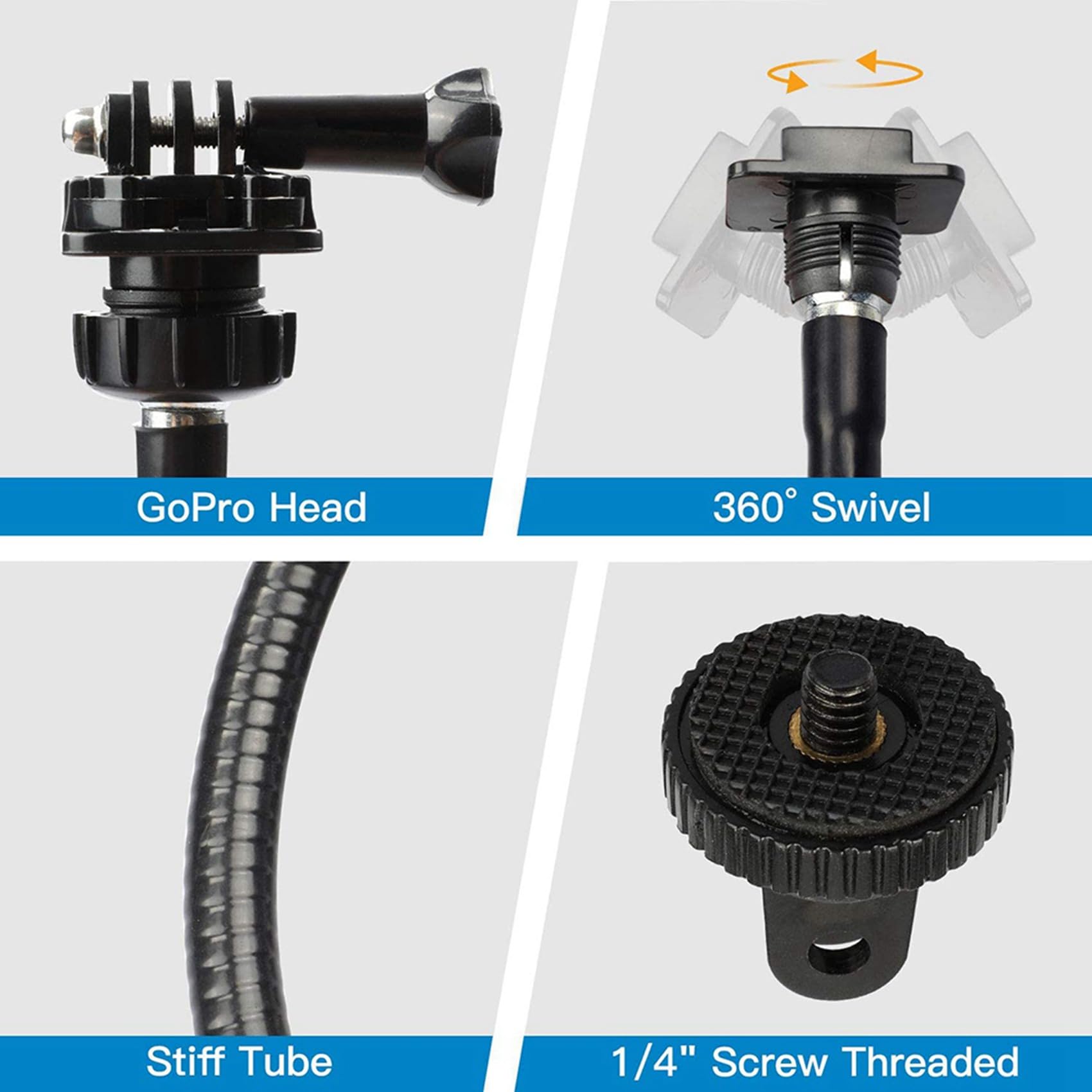 Lot de 4 supports flexibles en col de cygne pour webcam C930E, C930, C920, C922X, C922, C925E 63,5 cm