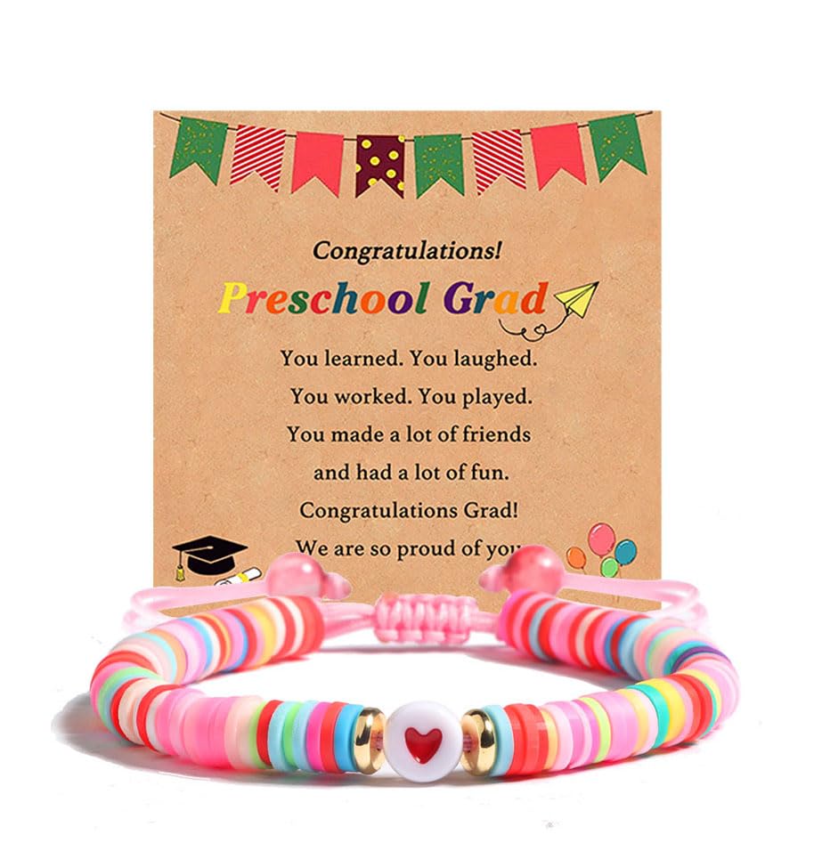 2026 Graduation Gifts for Girls Boys, Handmade Braided Heart/Compass Bracelet for Preschool Kindergarten 5th 8th Grade High School Phd Senior Graduation Graduate
