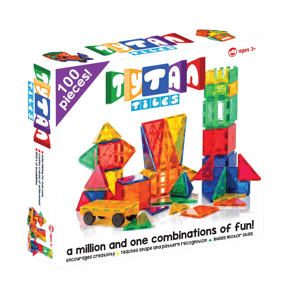 tytan magnetic learning tiles building set with 100 pieces