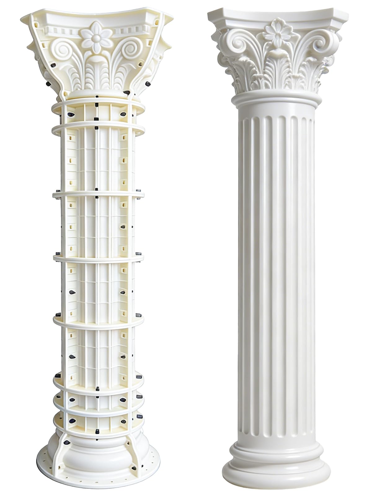 Betonform für römische Säulen, 25 cm Durchmesser × 205 cm Höhe, wiederverwendbare Betonsäulenformen, DIY, dekorative Säulenform für Haus, Veranda, Villenbau (Streifen)