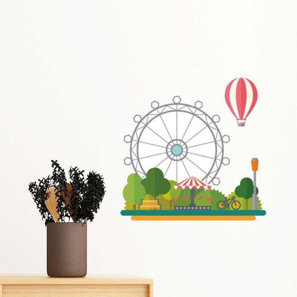 Sticker grande roue et ballon pour chambre d'enfant de 35cm