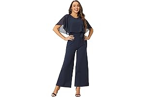 Ruffle Sleeve Jumpsuit: Petite Dressy One-Piece Wonder