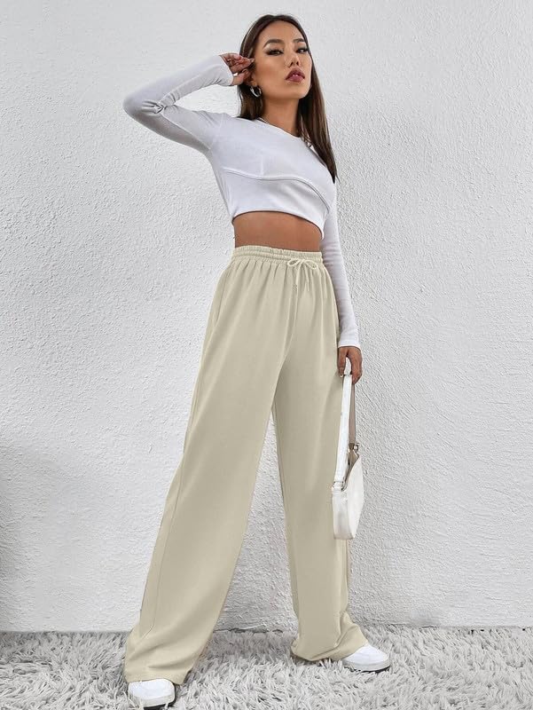 Image of Beas Trend's Women's Cotton Terry Track Pants for Summer | Cute & Relaxed Hip Hop Style | All-Day Comfort with Long Length