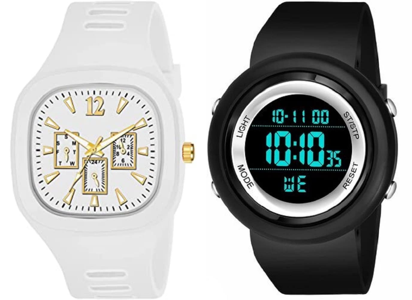 Cheetah Multi Function Addi Days and Date Dial Strap Color Black Alarm Sports Combo Digital(White Miller and White Addis) Watch for Boys (B0BFNP67BB) Amazon Price History, Amazon Price Tracker