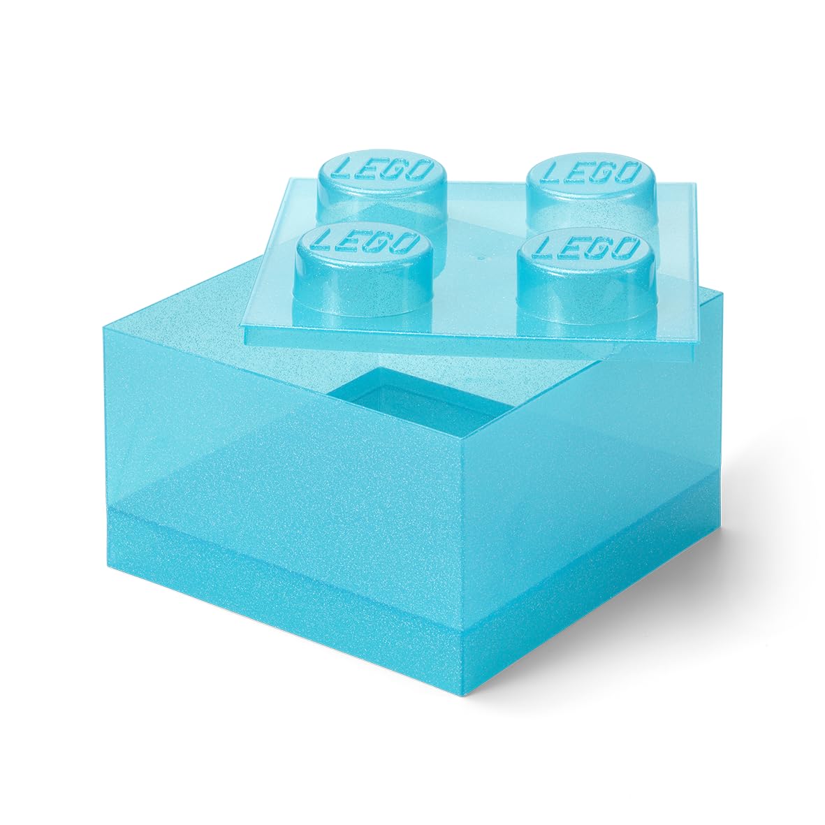 Room Copenhagen LEGO Storage Brick 4 Knobs Glitter Light Blue - Image 2