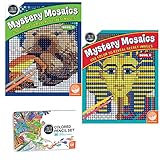 MindWare Color by Number Mystery Mosaics Set: Books 5-6 with Pencils