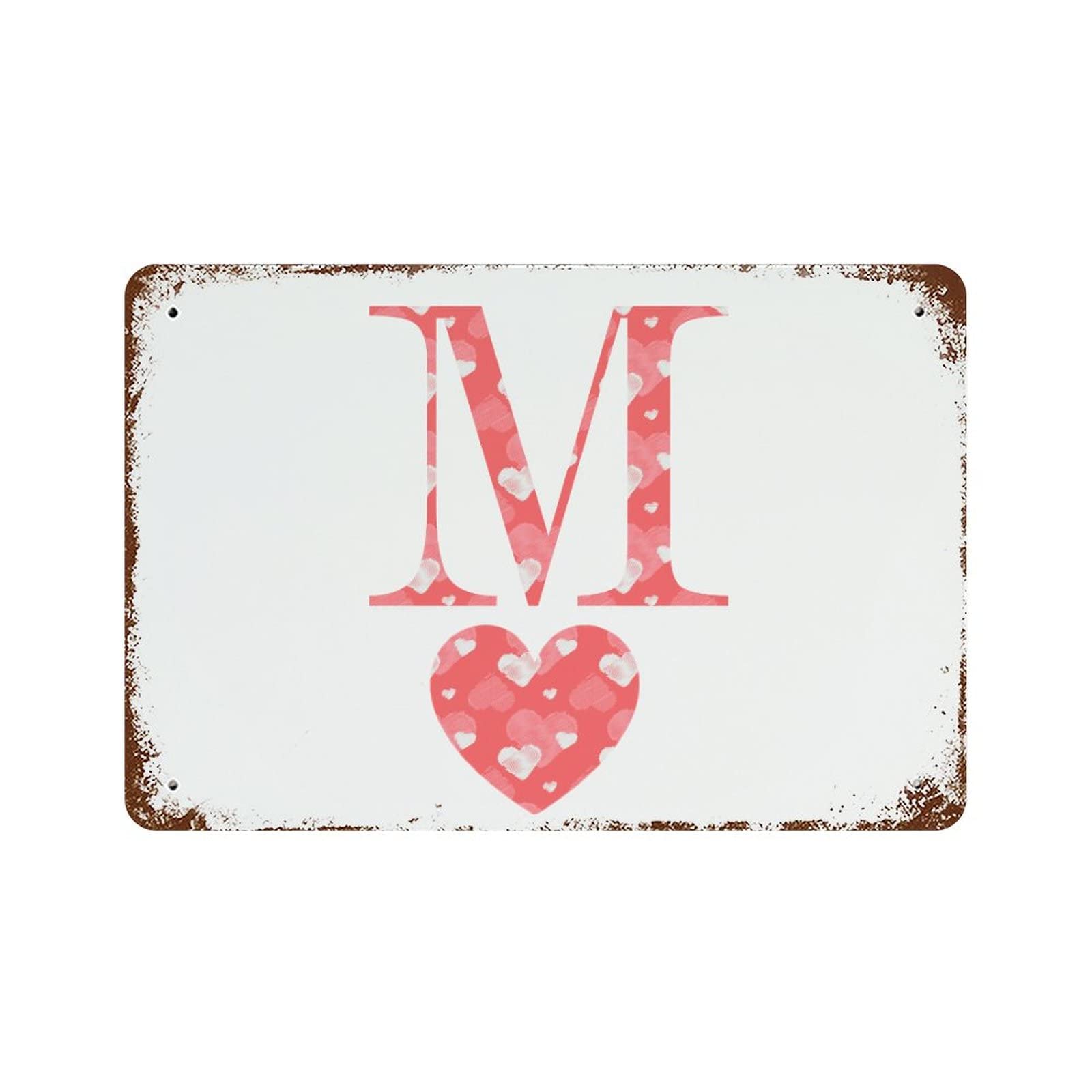 Plaque en métal lettre M déco murale maison et café vintage