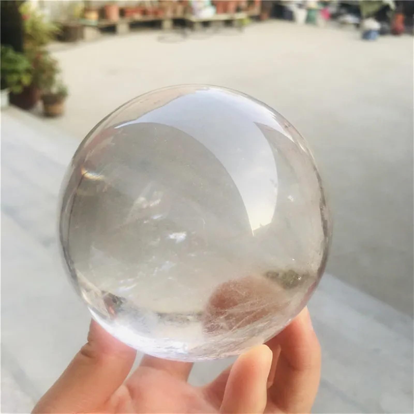 CYVXCPPGI Clear White Crystal Quartz Sphere Ball Collection Ornaments (Size : 6.5-7cm)