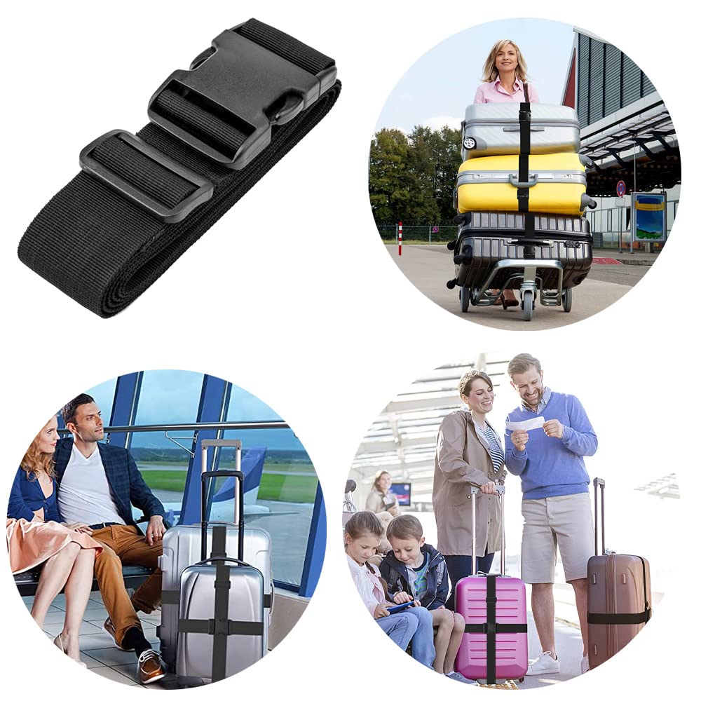 2 Pezzi Cinghia per Valigia,Cinghie per Bagagli Regolabile,Cintura Bagagli di Sicurezza con Fibbia,Cintura Valigia per Valigie Accessori da Viaggio