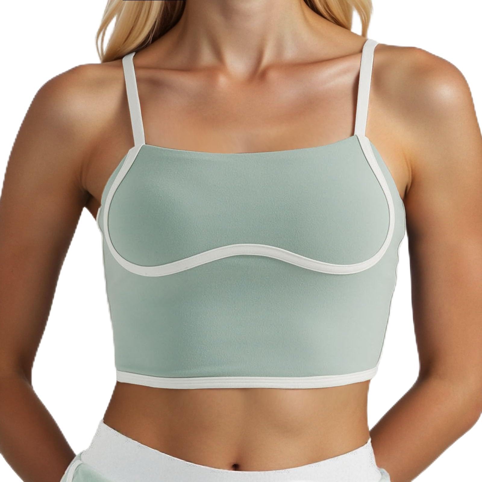 Débardeur col carré long haut de sport épuré au design minimaliste et doux