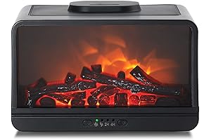 MAXWINER Dynamic Flame Fireplace Essential Oil Diffuser for Aromatherapy