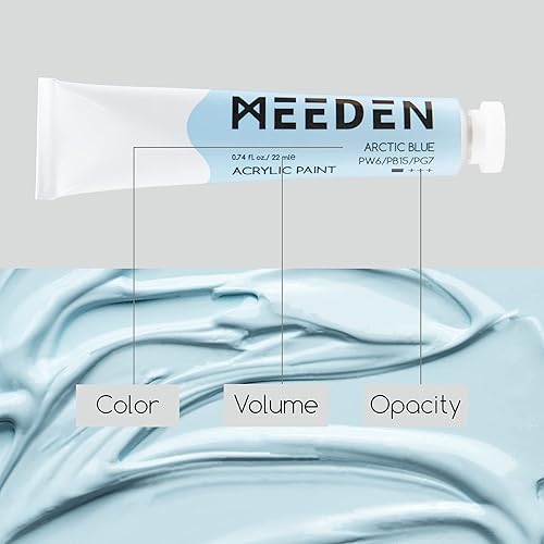 Miniatura 3 de MEEDEN Juego de pintura acrílica fluorescente, tubos de pintura acrílica neón de cuerpo pesado, 6 colores de 0.74 oz0.7 fl oz, pinturas acrílicas