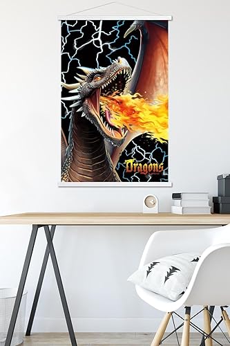 Miniatura 5 de Trends International PD Moreno - Póster de pared de Dragon Lightning, 22.37 x 34.00 pulgadas, paquete de impresión premium y colgador blanco
