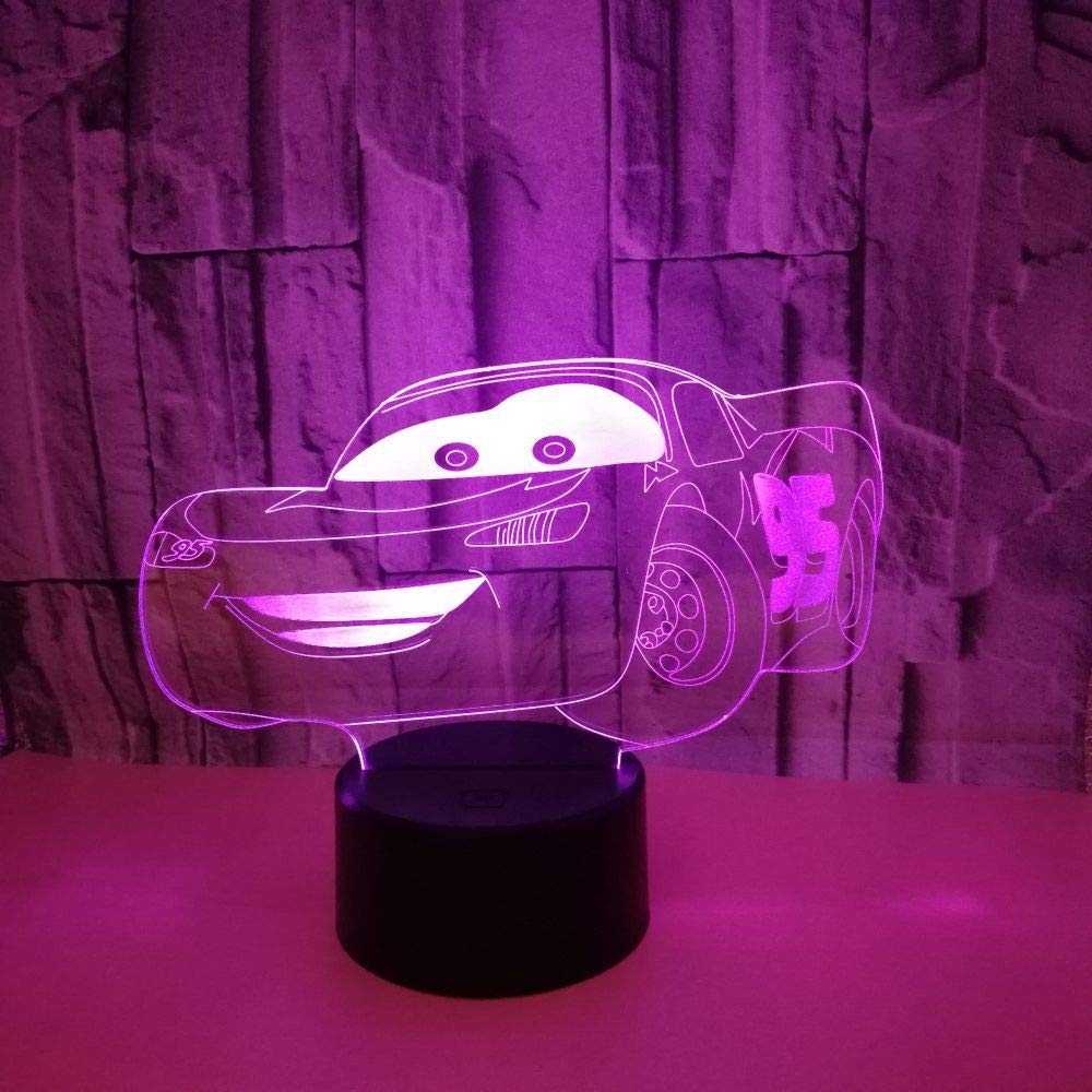 Lampe 3D Route 66 Personnalisable 16 Couleurs - Veilleuse LED Avec Nom Ou Message, Fabriquée En France