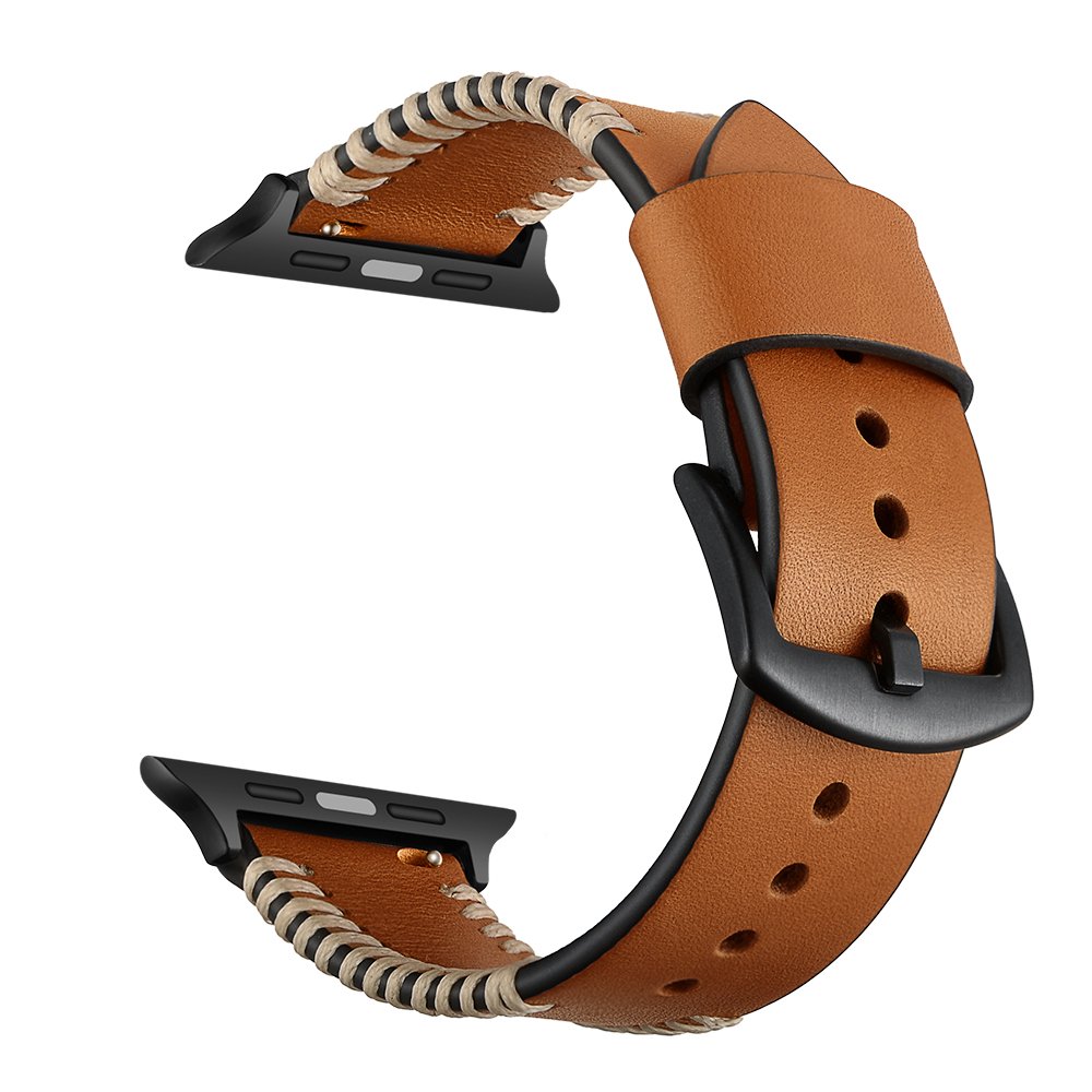 Bracelet Apple Watch cuir marron SquishSquash idéal du bureau aux sorties citadines