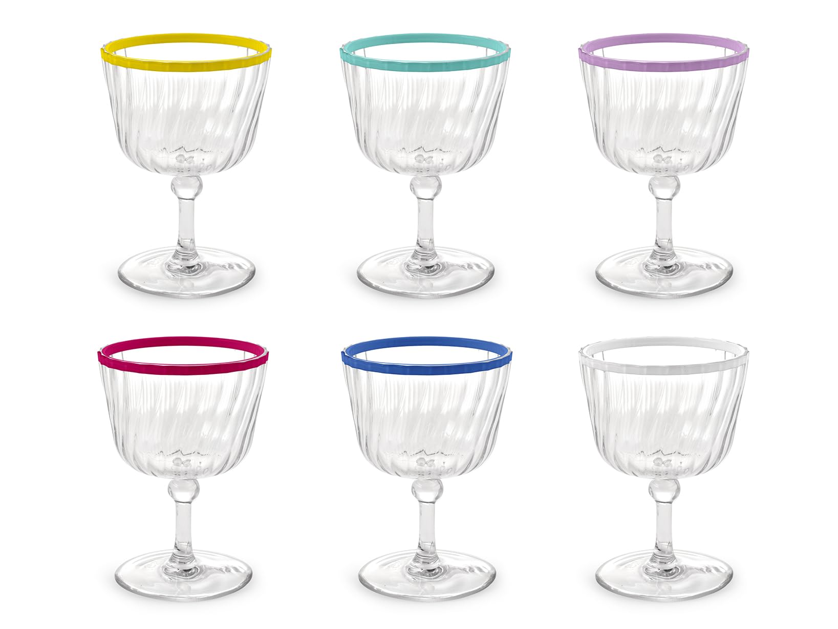 Flûtes en Acrylique Transparent H&H Incassables : Lot de 12 Verres à Pied de 25 cl pour Cocktail