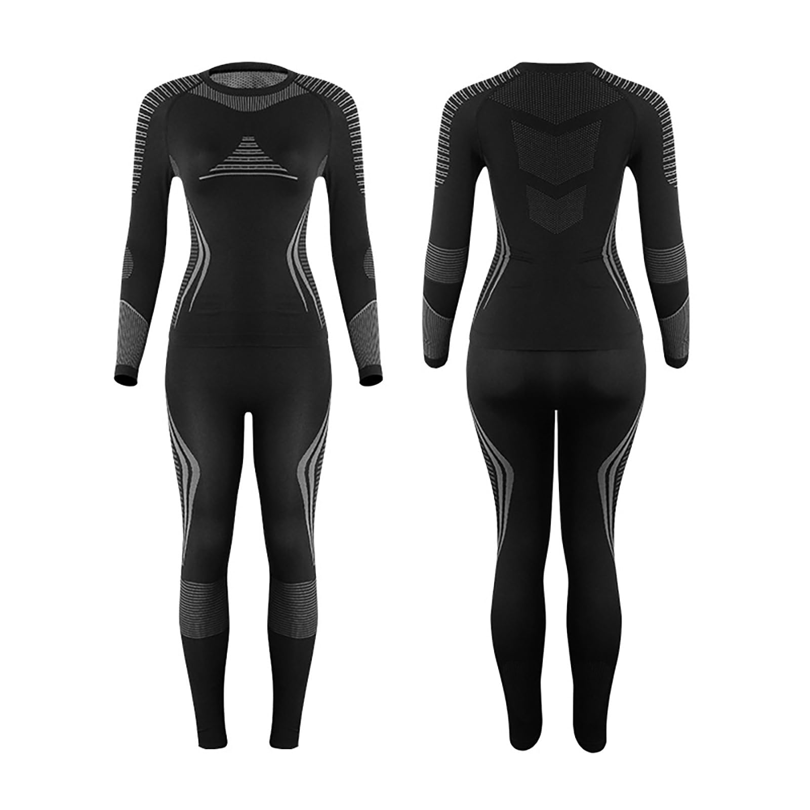 Ensemble Femme Ete 2 Pièces sous-vêtements Thermiques d'hiver pour Femmes - Combinaison de Pantalons en Polaire pour Ski randonnée et Sports d'hiver