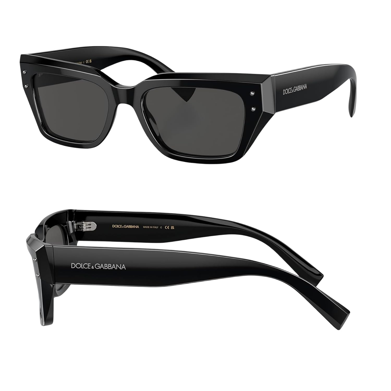 Dolce and Gabbana DG2242 Óculos de sol de metal quadrado com kit de óculos – almofadas de nariz ajustáveis – Óculos de sol femininos de designer