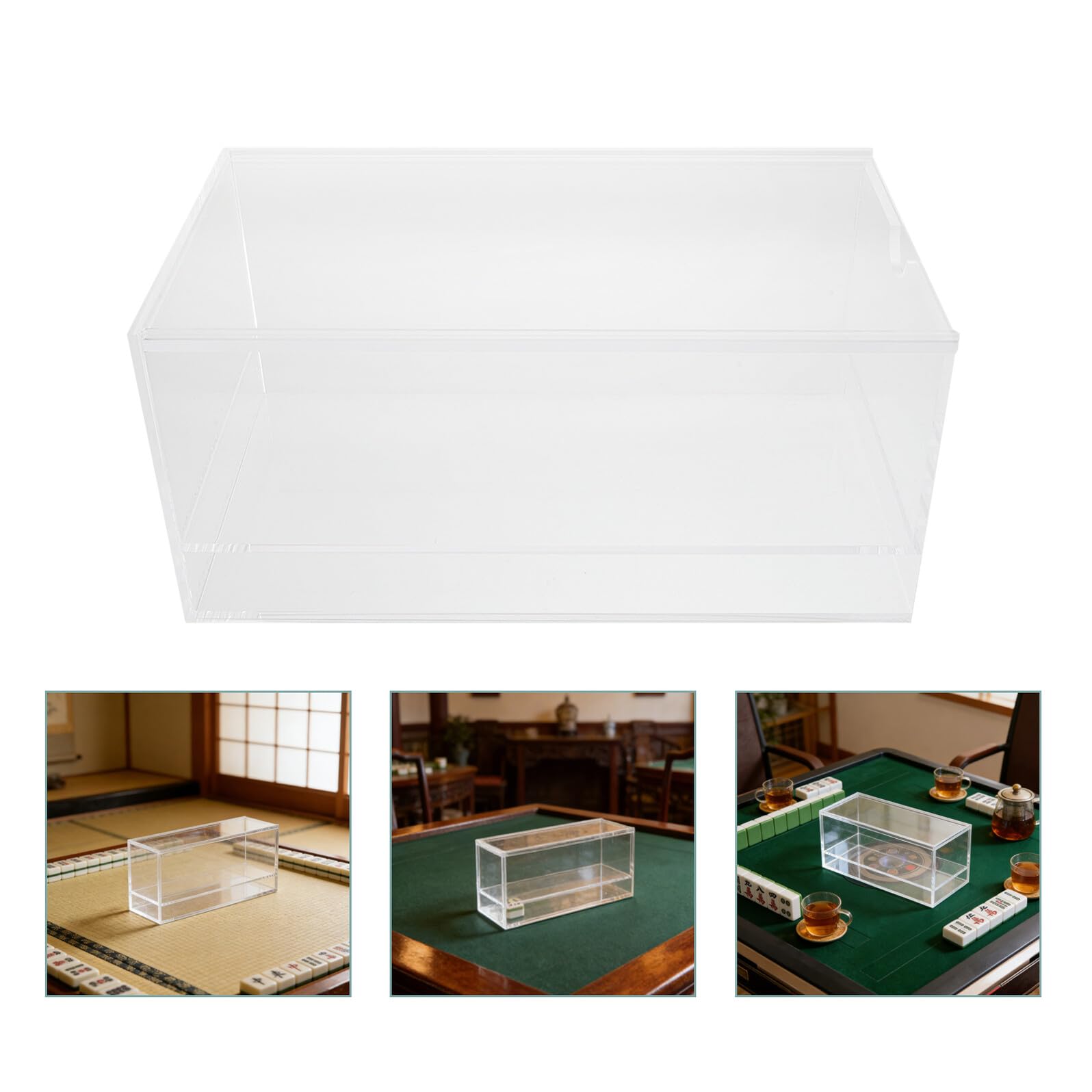 TOYANDONA Transparent Mahjong Tile Storage Box z Akrylu Komory Płytki i Karty Do Gry Przezroczysty Organizator Do Mahjonga Idealny Spotkania