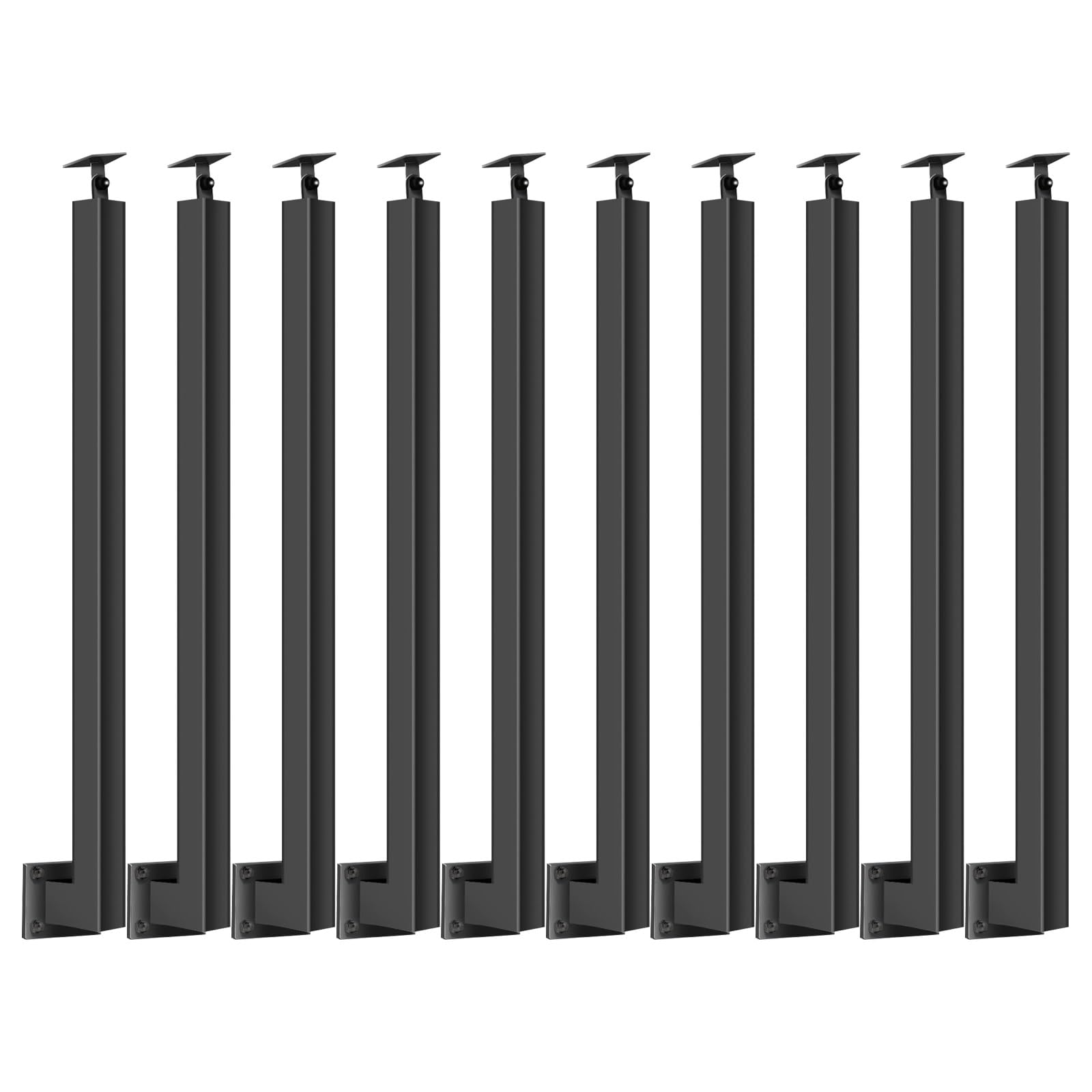 Balustres de terrasse latéraux en fer forgé noir 120 cm x10