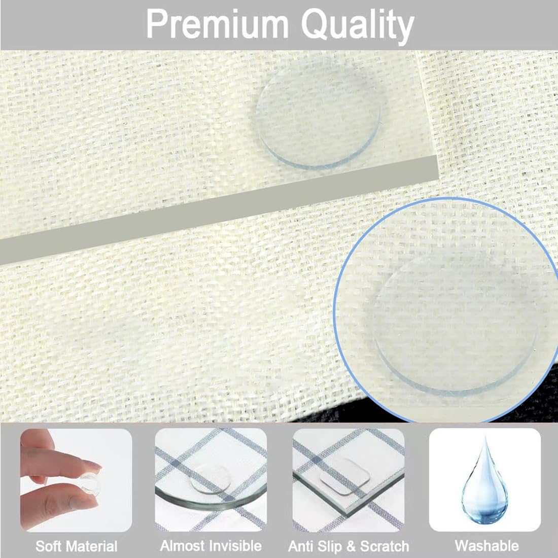 20 Pattes Silicone Transparentes Anti-dérapantes Pour Table – Protection Meuble Tapis Coussin Adhésif 1,9 Cm