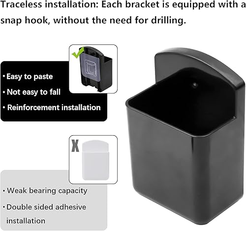 Miniatura 10 de Paquete de 4 cajas autoadhesivas para TV y aire acondicionado, soporte para control remoto, montaje en pared, caja organizadora (blanco)