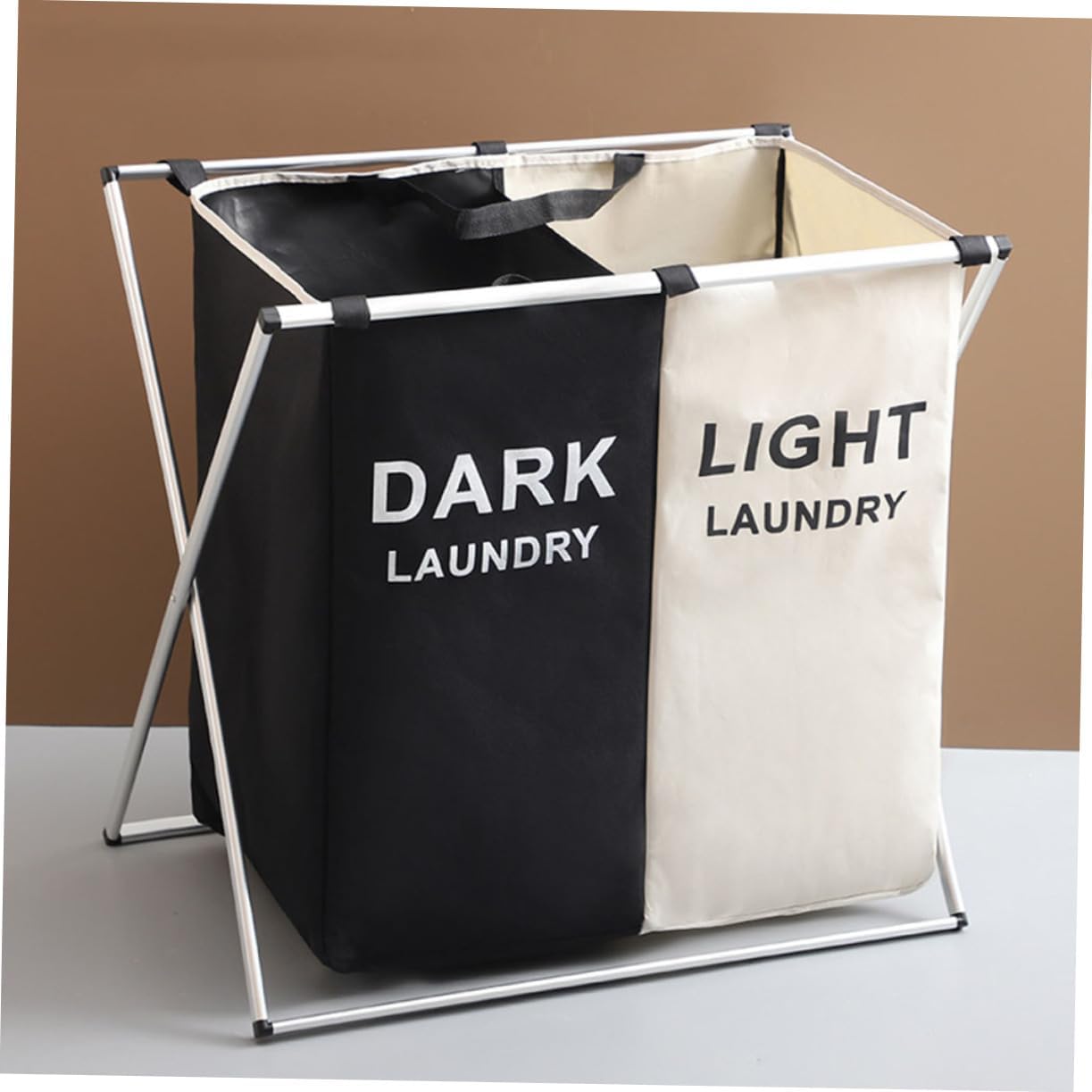 Storage Basket Laundry Bag Organizer for Toys and Clothes Lightweight Beige Black Home Accessory for Neat Organization and Apartments