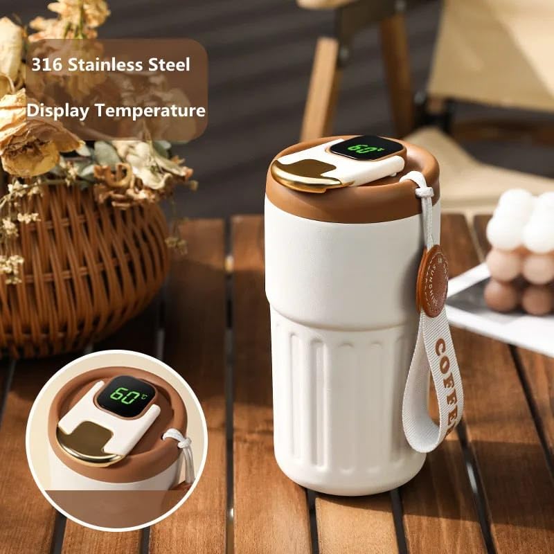 Image of Zephorus Personalized Coffee with Name, Customized Travel Mug with Lid, Coffee Mug for Men, Valentine Day Gifts, Corporate Gifts for Employee, Raksha Bandhan (Brown,460ml)
