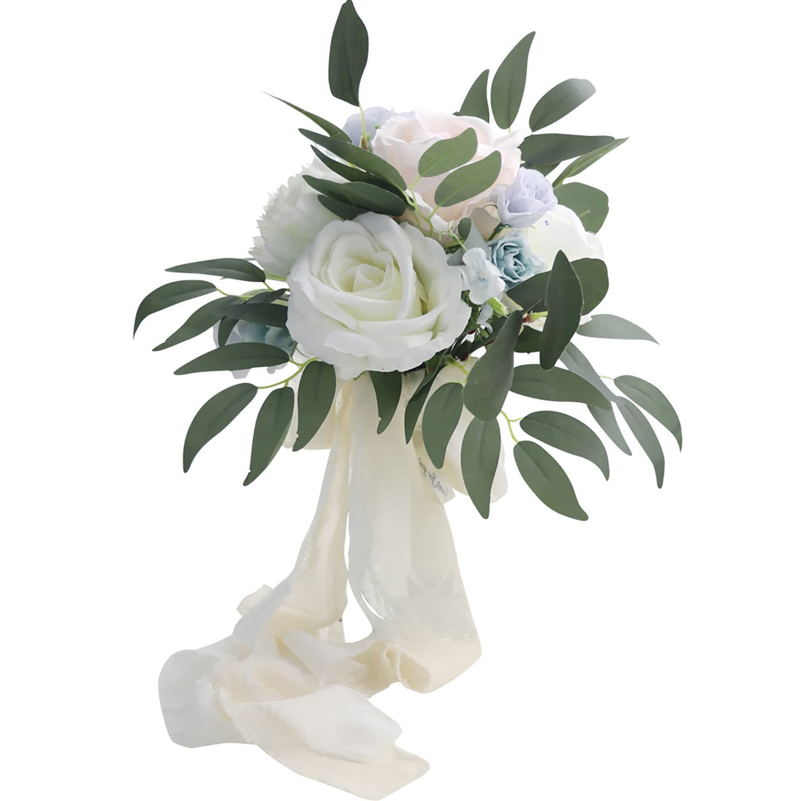 Fiori Artificiali Piante Foresta Simulazione Fiore Bouquet da Sposa Bianco Blu Matrimonio per Centrotavola Addio Decorazioni Romantiche (1) (1 B) Interessante