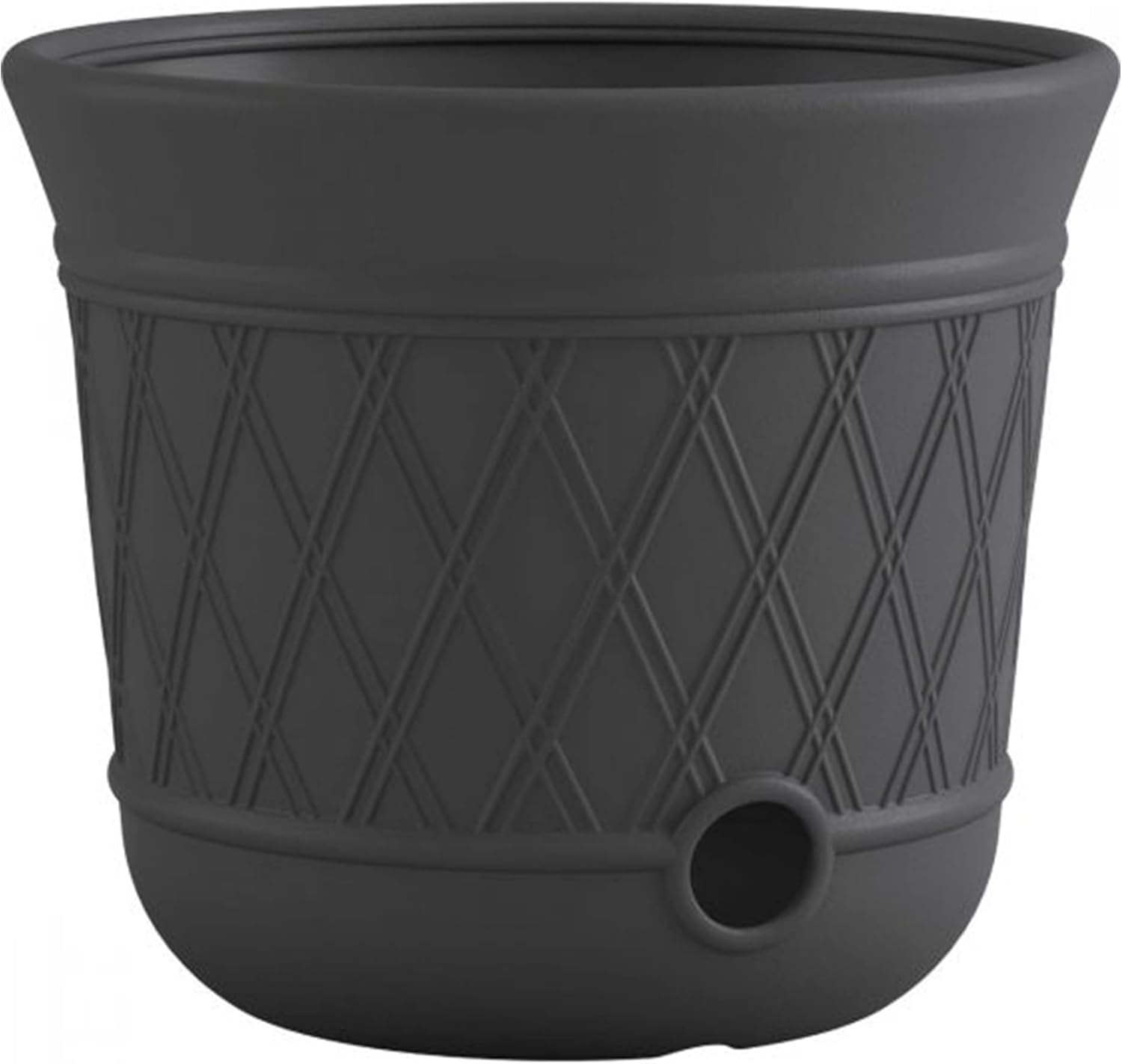 Suncast 2 Pack 14" x 12" Round Resin Decorative Weatherproof Outdoor Hideaway Standard Garden Hose Storage Pot with Drainage Holes, Gray
