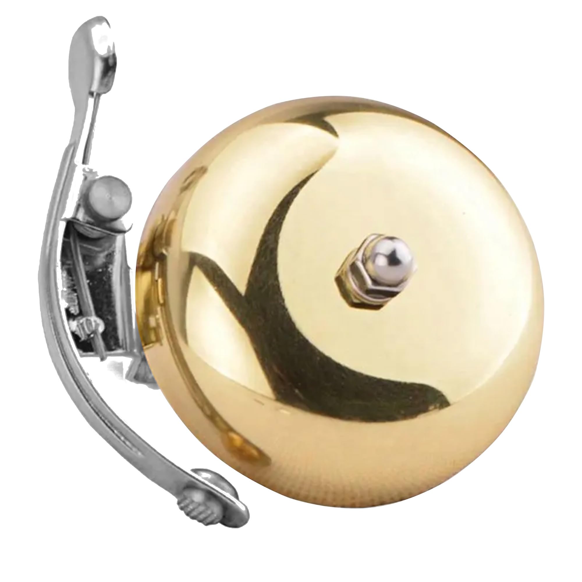 cyclingcolors Vintage Golden Universal Bicycle Bell with 56 mm Handlebar Attachment - Fixie Gravel Retro Classic Scooter