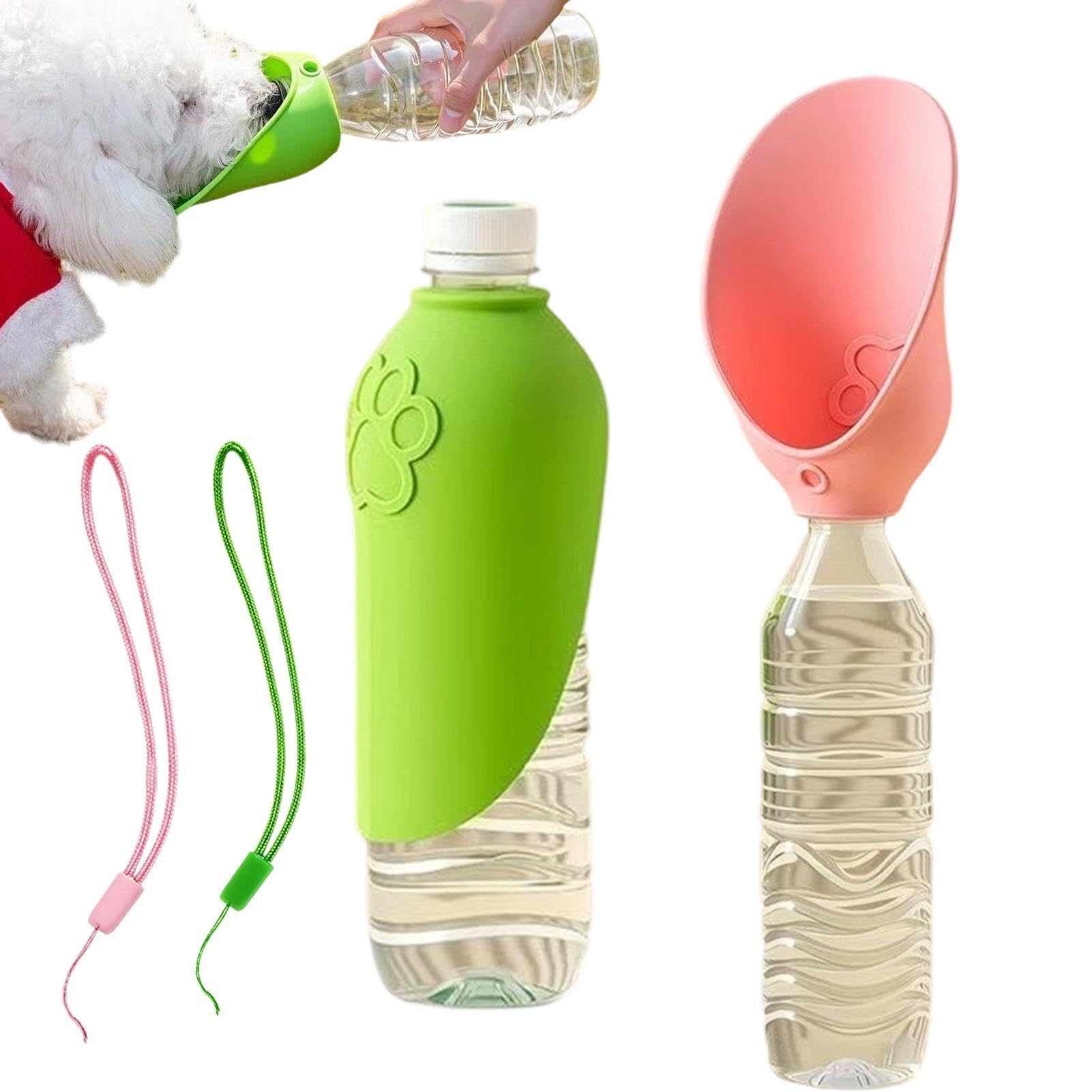 Portable Dog Water Bottle 2 Pack, Silicone Foldable Leak-Proof Hydration Cup, Dog Bottle Pet Water Dispenser For Small Medium Large Breeds