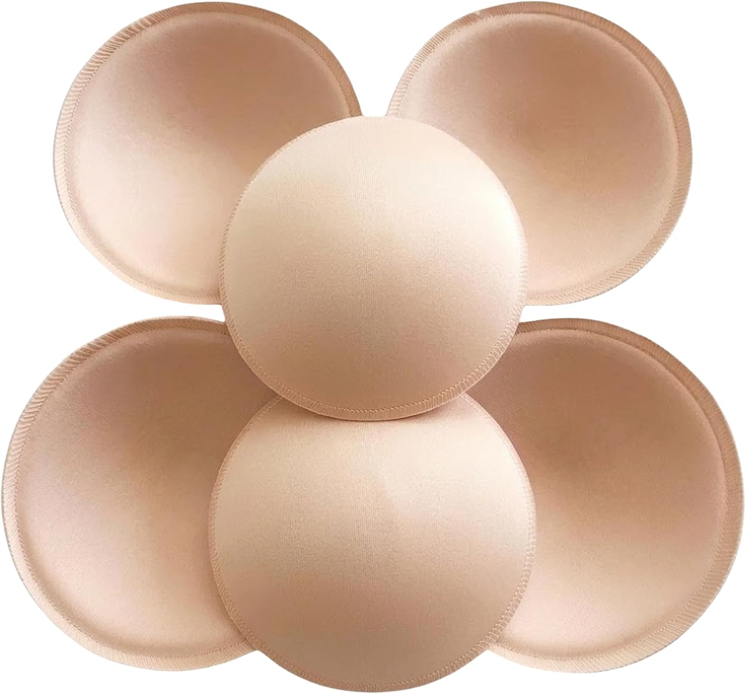 3 Pairs Round Bra Pads Inserts, Removable Breathable Bra Inserts for Women, Sports Bra Bikini Swimwear Yoga
