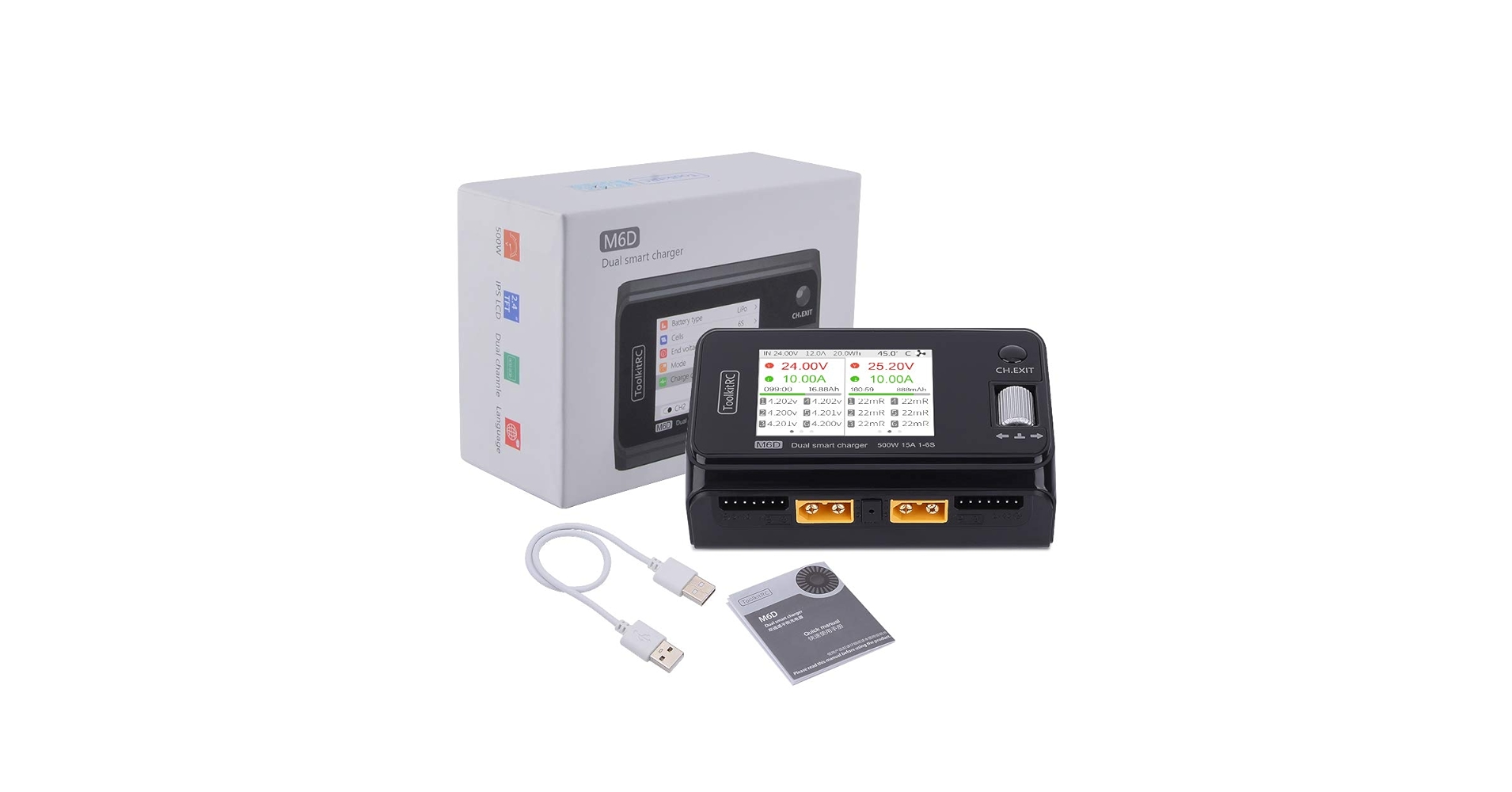 Amazon.com: ToolkitRC M6D Dual-Channel 15A x 2 DC Balanced