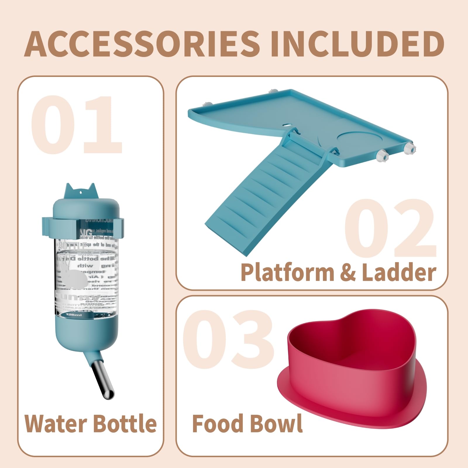 STILLCOVE Jaula pequeña para hámsteres interiores: jaula para ratas, ratones, jerbos, hábitat, recinto para mascotas, incluye plataforma, botella de agua y cuenco de comida para hámster enano y sirio