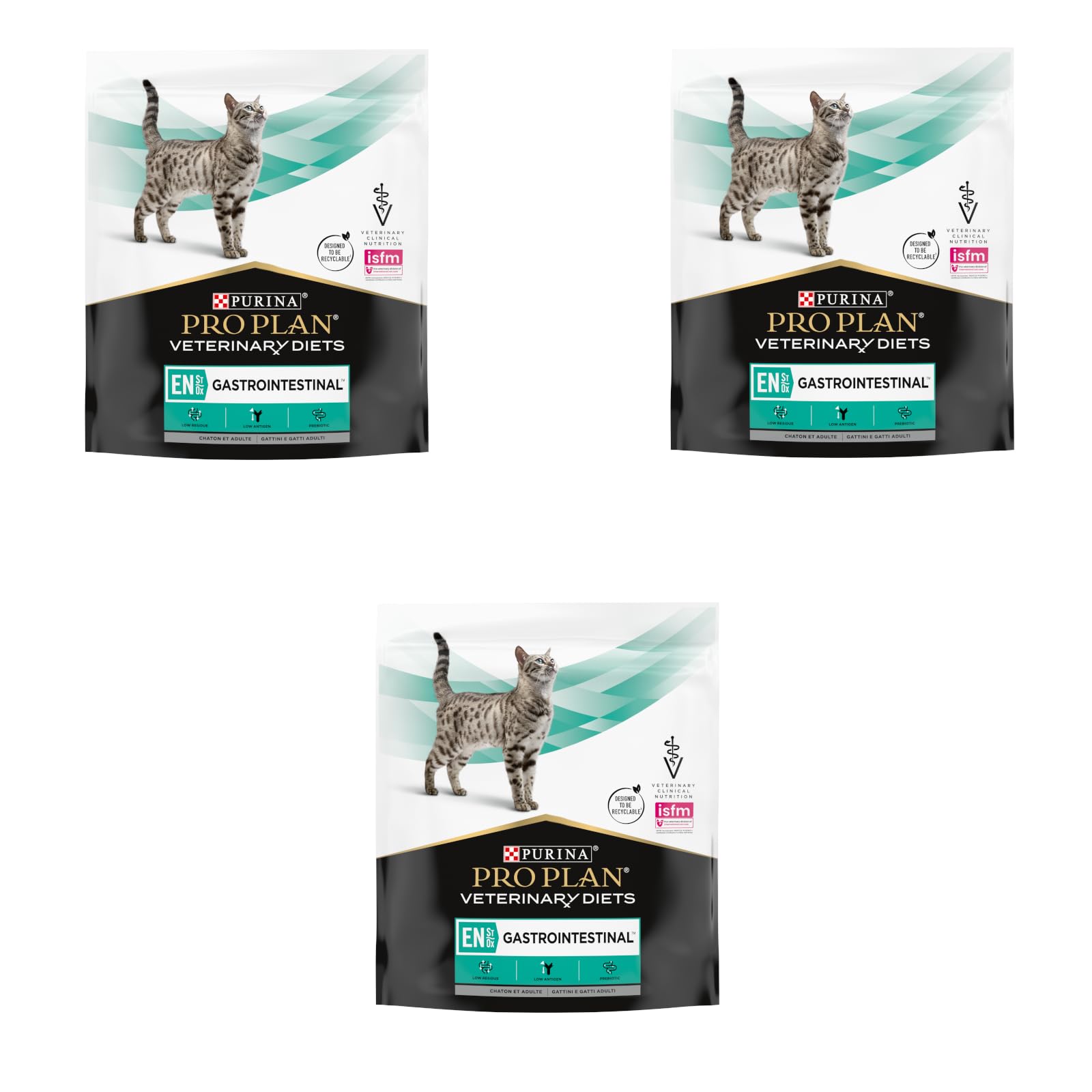 PRO PLAN VETERINARY DIETS EN Gastrointestinal | Potrójne opakowanie | 3 x 400 g | Kompletna karma dietetyczna dla kotów i kociąt | Może pomóc w przypadku zaburzeń wchłaniania jelit