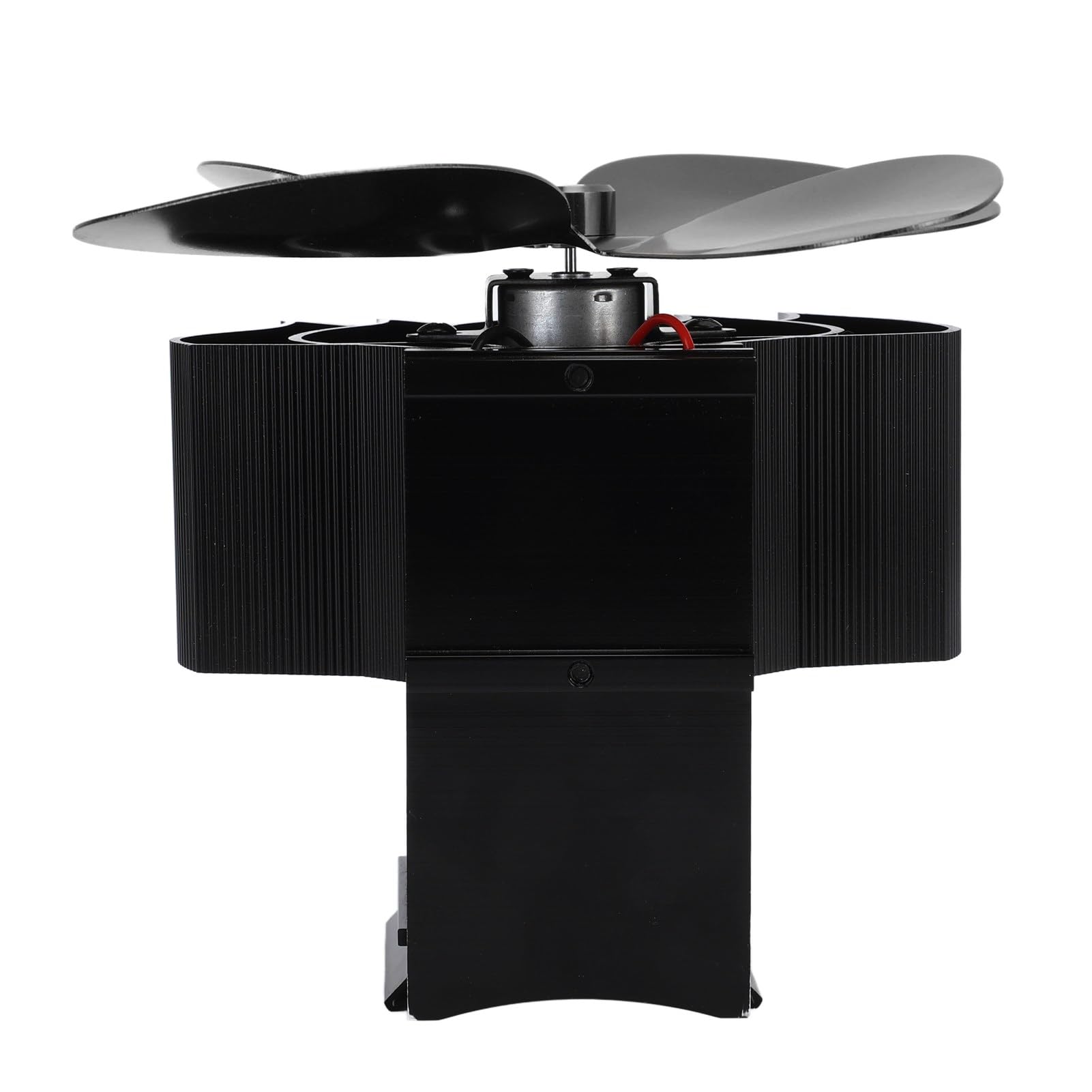 Jeanoko Ventilatore per Camino a Parete Alimentato a Calore con 4 Pale per un Riscaldamento Domestico efficiente. Lega di Alluminio da 1,7 Libbre (Nera)