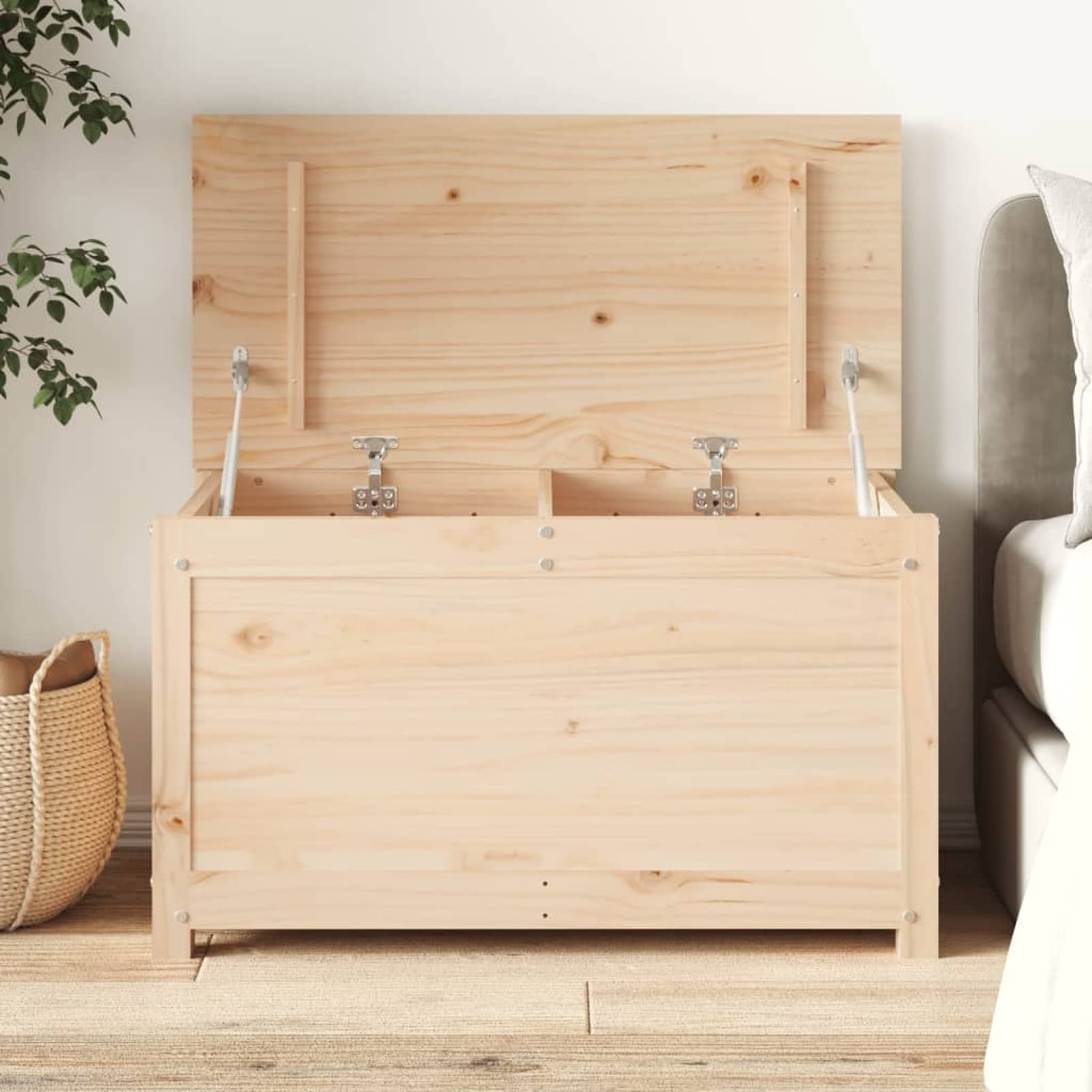 ZEYUAN Truhe 80x40x45,5 cm Massivholz Kiefer Sitzbank Mit Stauraum, Wäschetruhe, Spielzeugkiste, Aufbewahrungstruhe, Aufbewahrung, Jugendzimmer Möbel, Truhenbank Mit Stauraum