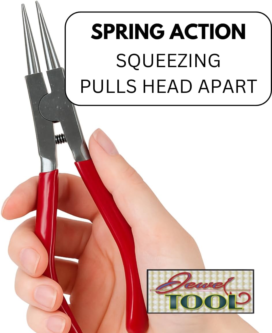 7" (17.8 cm) Mechanic's Round Nose Pliers | Large & Tough for Harder Wire & Metal Bending | Squeezing Handle Pulls Heads Apart, Not Together