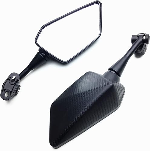 Espejo retrovisor lateral para motocicleta, espejos retrovisores laterales, patrón de fibra de carbono de imitación negra para Kawasaki para VERSYS