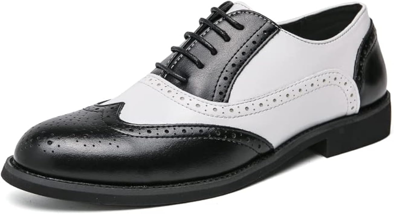 black and white dress shoes men's