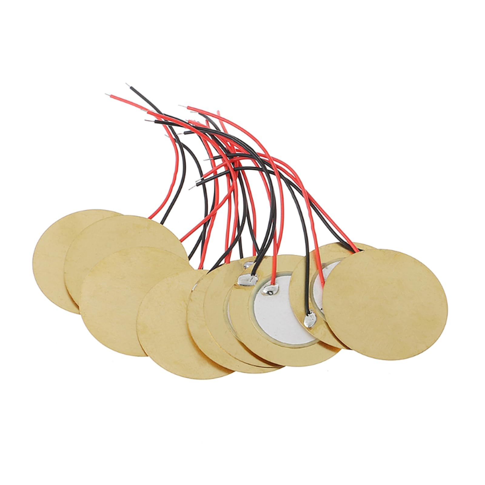 kobeIeen 10pcs 12mm Plate Piezo Buzzer Piezoelectric Ceramic Buzzer Welding Wires for Pressure
