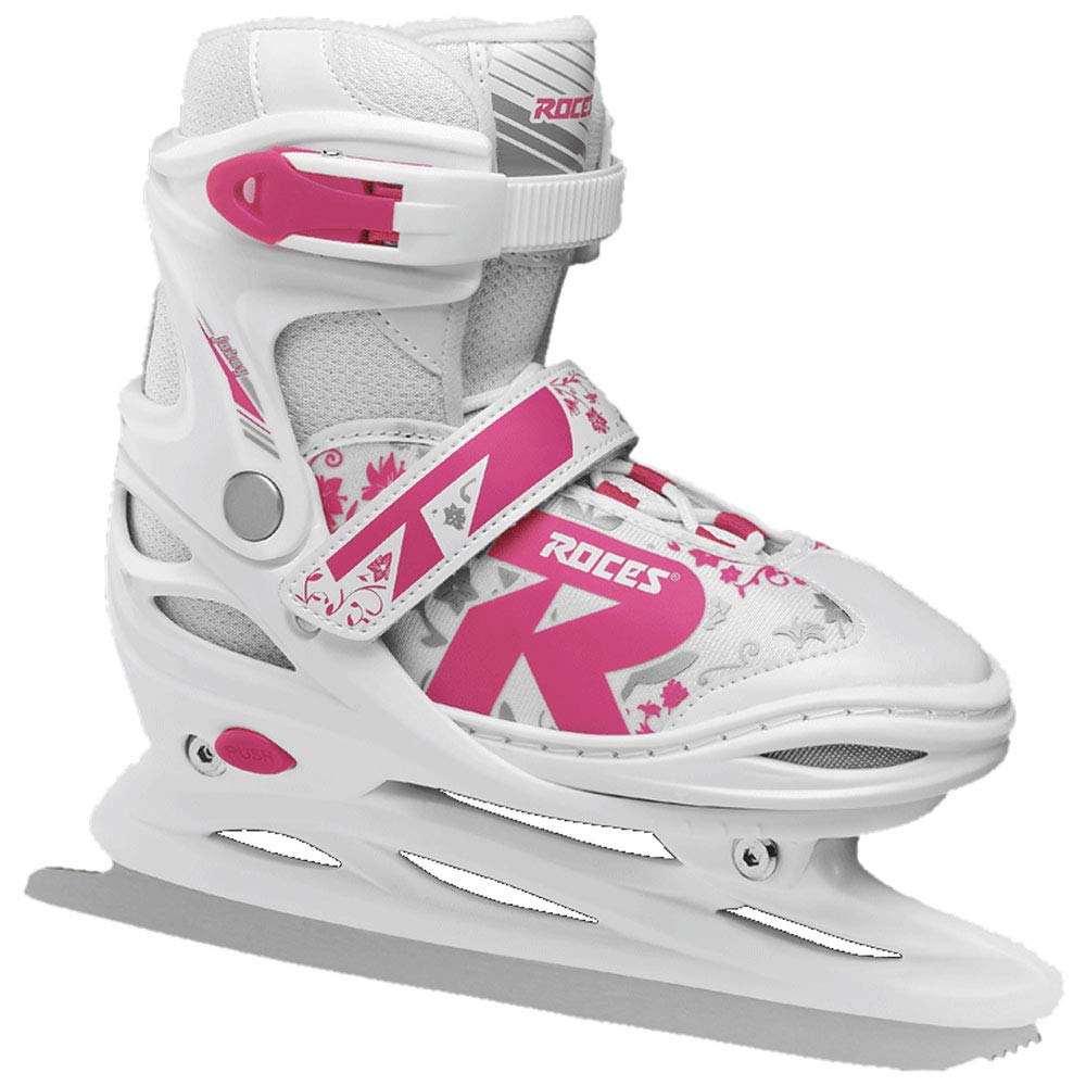 Roces Children's Jokey Ice 2.0 Girls Adjustable Ice Skates, Children's, 450697, white-fuchsia, 38-41