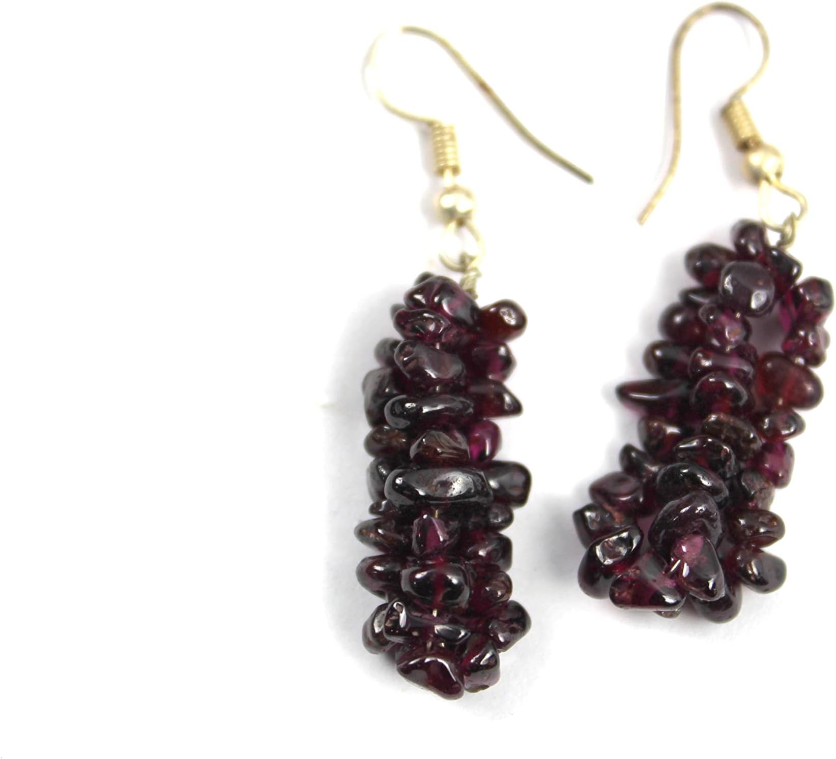 HiJet Natural Garnet Chips Earrings Dangle Earrings Fashion Jewelary