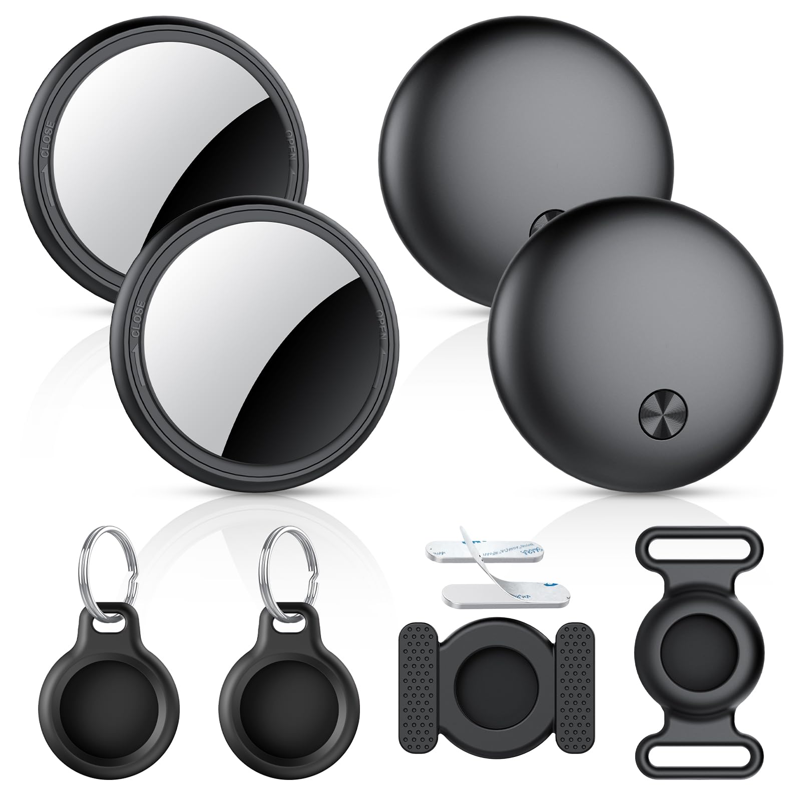 Photo 1 of Air Tracker Tags-4 Pack, 2025 New [Apple MFi Certified], Bluetooth Tracker Work with Apple Find My (iOS Only), Replaceable Battery Last 2 Years,Item Finder for Luggage/Key/Suitcase,with Diverse Holder