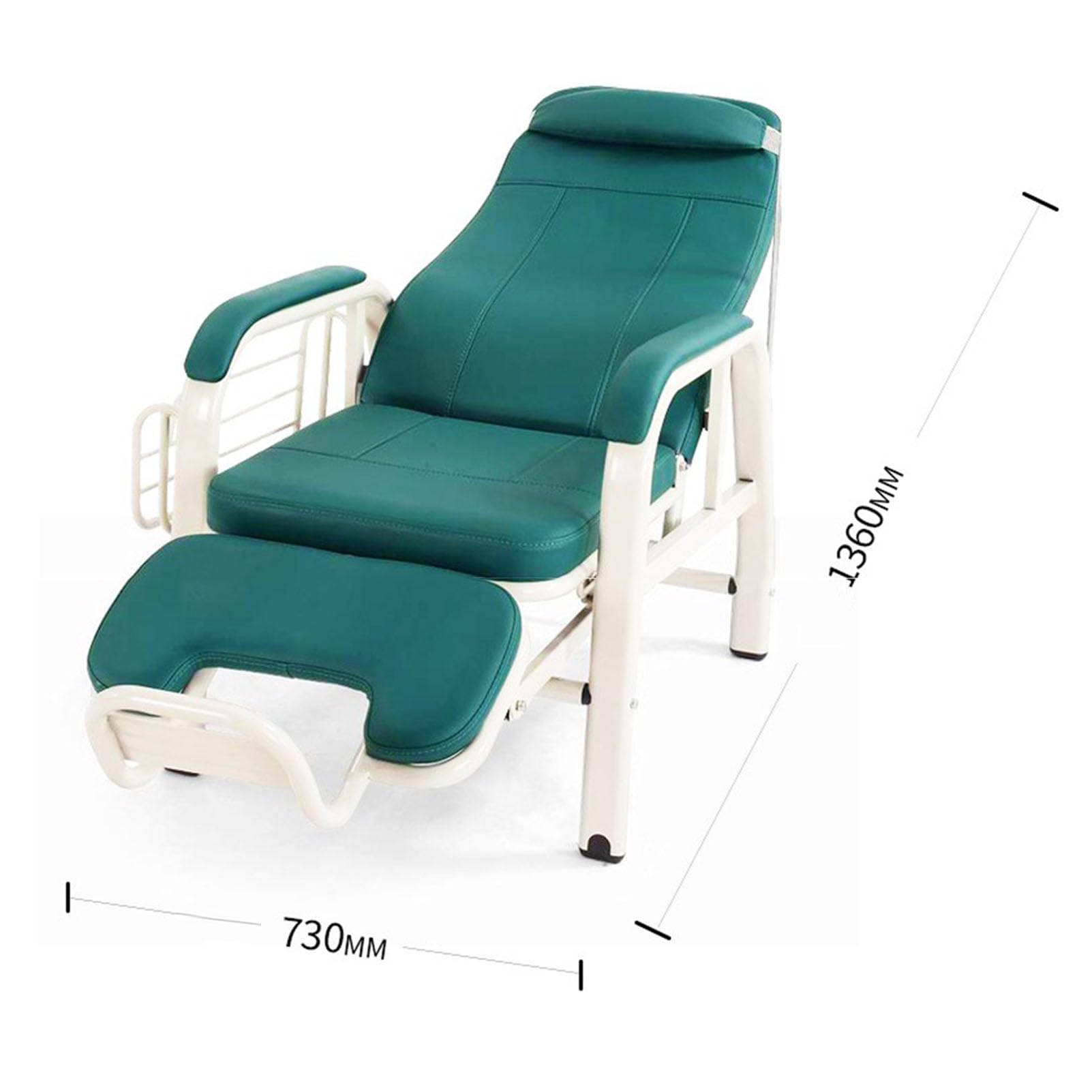 Silla de flebotomía médica reclinable con asiento acolchado suave para salas de espera, exámenes, primeros auxilios, laboratorios de investigación y uso en el vestíbulo